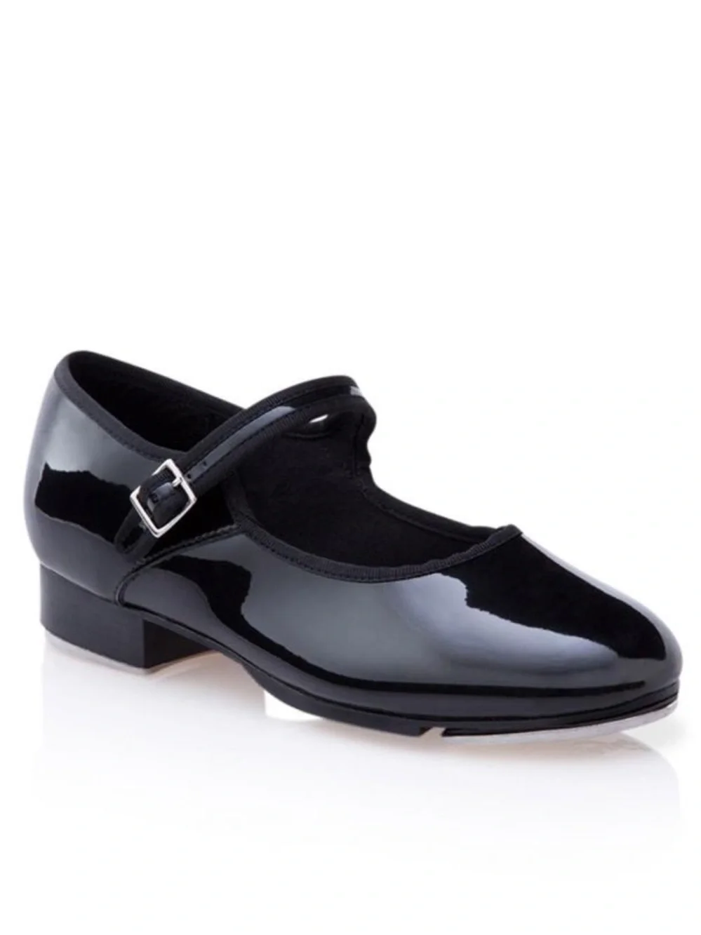 3800C Capezio Children Mary Jane Velcro Tap Shoe (Black Patent) 13.5W NEW